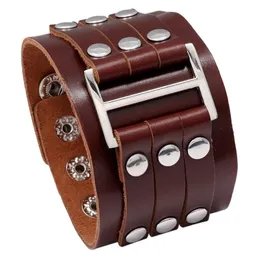 Bangle Jessingshow Punk Black Brown Wild Bracelets Регулируемые кнопки Bangles для мужчин браслет дружбы модные украшения