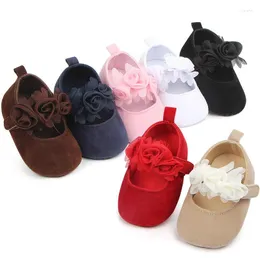 First Walkers Baby-Schuhe für Mädchen, Blumenmuster, Stoff, Baumwolle, Unisex, rutschfest, atmungsaktiv, weicher Boden, Kleinkind, Kinderbett, 0–18 Monate