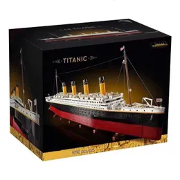 Blokkeert film Titanic Building Grote cruiseboten schip stoomschip Model bakstenen klassiek 3D Toy Assembly Brick Gift 230207