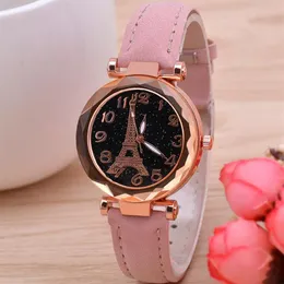 Eiffel Tower Watches Kwarc Bracelets Luksusowy projektant marki mody marki damskie zegarek na rękę leatcher pas 2021 Automatyczne zegar322x