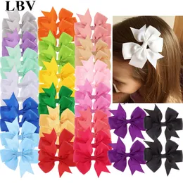 53 Colors Boutique Solid Girls Children Ribbon Stain Hair Clip Bows Flower Hairband Hairpins Baby Hair Barrettes Accessories Headwear 1541