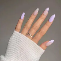 False Nails Women Fashion Artificial Manicure Strumento per manicure completo Floro mandorle indossabile unghie indossabili finto francese