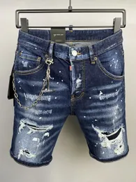 DSQ2 kurze Jeans Sommer Herren Jeans blau Herren Luxus DesignerJeans Skinny Ripped Cool Guy Causal Hole Denim Fashion Brand Fit Jeans für Herren Washed Pant 512