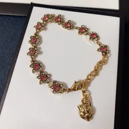 Pulseira de corrente de mulher pulseira pulseira de material de latão para designer de luxo, suprimento de jóias de alta qualidade, sem caixa