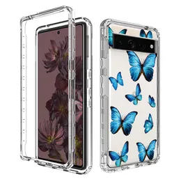 Transparent Clear Cases For Google Pixel 8 7A 7 6 5A Pro Full Cover Phone Case Shockproof PC TPU Fundas Capa
