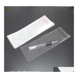Sacos de embalagem 500pcs claros bocos de bopp/ poli/ celofane 6x15 cm Transparente Opp Presente Pl￡stico Pl￡stico Selo Auto -adesivo DRO DHO58