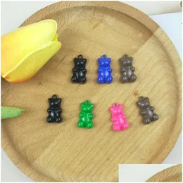 Other 20Pcs 11X20Mm Enamel Cute Animal Components Gummy Bear Alloy Drop Oil Charms For Making Earrings Pendants Necklaces Keychain Je Dhgxf