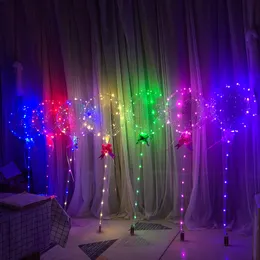バルーンブーケギフトノベルティ照明DIY LEDピンクローズフラワーブーケ輝く風船ウェディングホームデコレーション誕生日ガールフレンドボボ風船