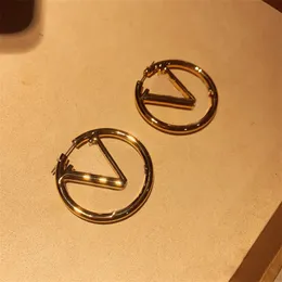 Çember Tasarımcı Küpe Mücevherleri Kulak Lüks Ohrringe Güzel Hediye Kızlar Şık Geometrik Tasarımcı Aksesuarları Mektup Klasik Küçük Çember Lüks Küpe