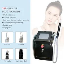 Picolaser Machine Carbon Peeling Q Switch nd Yag Pigment Pico Laser Tattoo除去機器スキンの若返りタトゥー削除デバイスブラックドールトリートメント