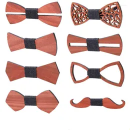 Bow Ties 1pc Delicate Wood Tie Mens Tood Party Business Butterfly Cravat For Men Women Kids SMAL22