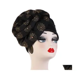 Hijabs 2021 Flores da moda Turbano mu￧ulmano S￳lido Mulher indiana Wrap Head Hijab Caps Pronto para usar o cap￴ interno 853 R2 Drop dell Dhduv