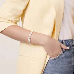 Charm Bracelets 2023 Moda Çift İnci Bileklik Kadınlar için Yüksek Kalite Bransoletki Damskie kol bandı istiflenebilir pulsera hombre