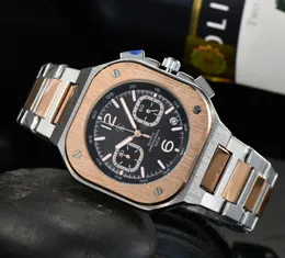 NOWY BELL Watches Global Limited Edition Business Business Chronograph Ross Luxury Date Fashion Casual Quartz Męski zegarek B03