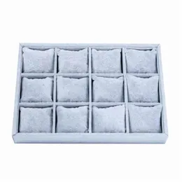 Stackable 12 Girds Jewelry Trays Storage Tray Showcase Display Organizer LXAE Watch Boxes & Cases265V