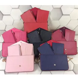 Nuova borsa a tracolla in pelle Lady Fashion Chain Borsa a tracolla Deluxe Classic Mini Dinner Bag Wallet Phone Card Pack Borsa di colore puro f218h