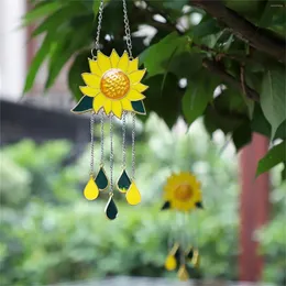 Figurine decorative 1Pcs Bellissimi pendenti di girasole Rivestimenti per finestre con catene Decorazioni per la casa Decorazioni appese Ornamenti per carillon di vento