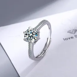 Küme halkaları sevimli/romantik 925 gümüş sterling elmas yüzük Kadınlar için anillos de pront ayarı mücevher taş anel kadınlar