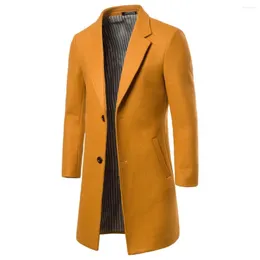 Men's Wool Autumn And Winter Men's Woolen Coat X- Long Windbreaker Over For Men