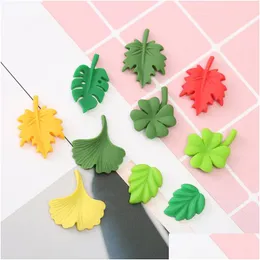 Other 30Pcs /Lot Mticolor Flatback Resin Components Leaf Necklace Earring Charms Diy Scrapbooking Embellishment Decoration Craft Dr Dhgtc