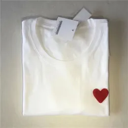 Zagraj projektanci T-shirty chłopcy i dziewczęta haftowane oczy Pure Cotton White Red Heart Short-Sleeved Tshirts Dzieci Lose swobodne tshirty TOP SIZEC9