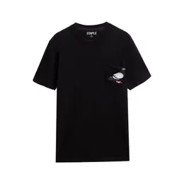 Hommes T-shirts et femmes T-shirts Street Pocket Pigeon Brodé Coton Couple T-shirt à manches courtes