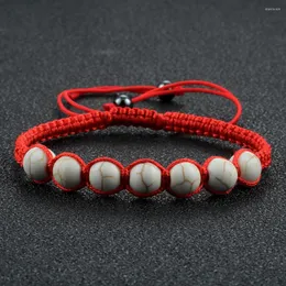 Strang-Charm-Chakra für Damen und Herren, Karneol, Naturstein, Glücksbringer, rotes Seil, geflochtenes Armband, verstellbare Armreifen, Schmuck