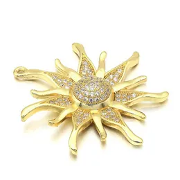 Charms CZ Crystal Gold/Sier Color Sun Flower Pendants For Women Diy Jewelry Making Findings Supplies Wholesale VD286Charms D DHCE5