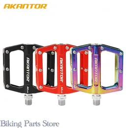 Bike Pedals Bicycle Pedals AKANTOR Ultralight Aluminum Alloy Colorful Hollow Anti-skid Bearing Mountain Bike Foot Pedal Parts Accessories 0208