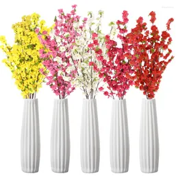 Dekorativa blommor 125 cm Artificial Peach Blossom Plastic Branch Simulation Plant Flower Bouquet Wedding Party Arrangement Decoration