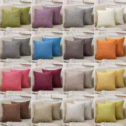 Travesseiro 45 capa linha de algodão pilowcase sólido para sofá -sofá decoradortextile de 18 polegadas travesseiros de grade de 18 polegadas