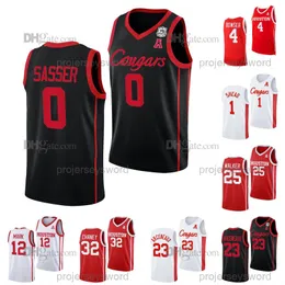 #0 Marcus Sasser Houston Cougars College Basketball Jersey Jamal Shead Darius Bowser Tramon Mark Terrance Arceneaux Jarace Walker