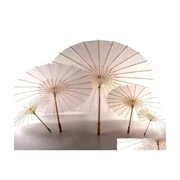 Umbrellas 60Pcs Bridal Wedding Parasols White Paper Beauty Items Chinese Mini Craft Umbrella Diameter 60Cm Drop Delivery Home Garden Dhnyo