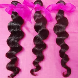 Curl em espiral solto brasileiro Facula extens￵es de cabelo virgem 3pcs/lote de cabelo humano tecer cabelo de cor natural