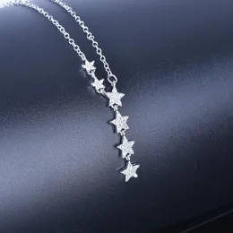 سلاسل النجوم تحكم الطلاء Silversterling الفضة مرصعة Deep v Chain Chain inlude online Joker Necklace Necklace Women