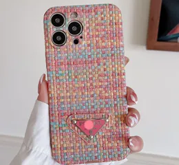 A caixa de celular de estilistas para designer de moda para iPhone 12 13 14 Pro máximo 7 8 Plus Brand Choffoof Toup Iphone14 11 13Pro 12Pro fibra colorida vem com vidro de tela de tela