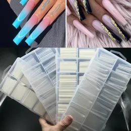 False Nails 240Pcs/Box 3Xl Clear Square/Coffin Nail Tips Extra Long No C Curve Fake Finger Press On Manicure Salon Acrylic