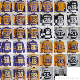 1967-1999 Movie Retro CCM Hockey Jersey Haft 99 Gretzky 8 Doughty 11 Anze Kopitar 16 Dionne 18 Taylor 19 Butch Goring 20 Robitaille 23 Brown 30 Vachon 32 Quick