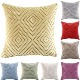 Pillow Nordic Luxury Knit Velvet For Case Geometric Diamond Striped Cove Dropship