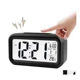 Night Lights Brelong Digital Month Temperature Date Shows Sn Alarm Clock Light White Black Red Green Blue Drop Delivery Lighting Indo Dhdy3