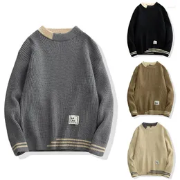 Men's Sweaters Mens Pullover Sweater Autumn And Winter Patchwork Slim Casual Loose O Neck Knitwear