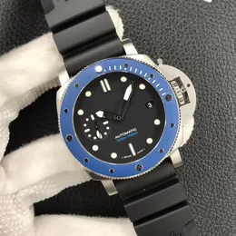 2023newvs Диаметр часа 42 -мм PAM1209 Синий керамический кольцо сапфировый хрустальный стеклянное зеркало натуральное резиновое ремешок Водопроницаемые мужские часы дизайнерские часы