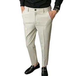 Ternos masculinos Blazers Khaki Men Suit Pant Pure Color Casual Moda Male Male Black Grey 28 29 30 31 32 33 34 36 Pantalones Hombremen's