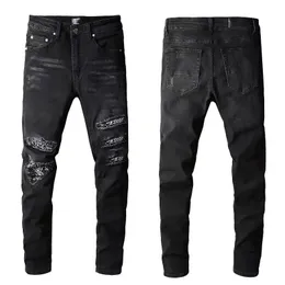 Mens Jeans Amri Jeans Amri Calças Jeans 2023Winter Ami Mens Cinza Designer Marca Famosa Calças Slim-Leg Homens Elástico Preto Skinny Jean Lavado Casual Jeans Roxo U1GO