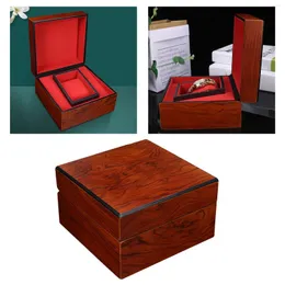 Titta på Boxes Case Storage Box Wristwatch Display Holder With Red Cushion