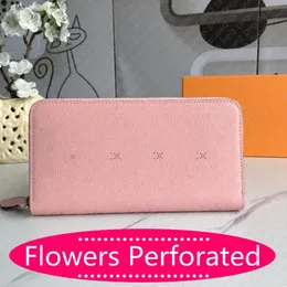 M61867 Portfel zippy perforowany projektant Women Organizer Sprzęgła luksusowa karta mody obudowa moneta torebka mini pochette accessoir221b