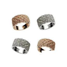 Band Rings Engagement Unique Plated Paved Cocktail Beautifly Fashion Jewellery Cz Fl Diamond Drop Delivery Jewelry Dhnak