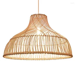 Lampade a sospensione Luci in rattan fatte a mano in stile asiatico vintage Decorazione della casa Lampada a sospensione per apparecchio per sala da pranzo ristorante bar