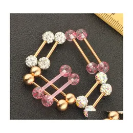 Andra 10st/packar piercing smycken br￶stv￥rtring industriell skivst￥ng tunga kristall kul n￤sa ￶rat l￤pp body droppleverans dhopx