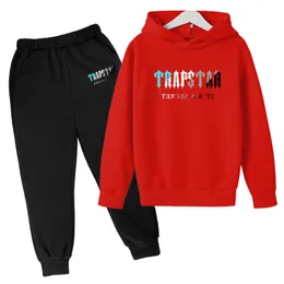 Set di abbigliamento marca TRAPSTAR tuta stampata per ragazzi e ragazze due pantaloni larghi con cappuccio felpa con cappuccio da jogging 230208
